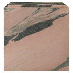 FORM (LA) Cubo Quadratischer Beistelltisch 18L x 18"W x 19H Portogallo Rosa Marmor