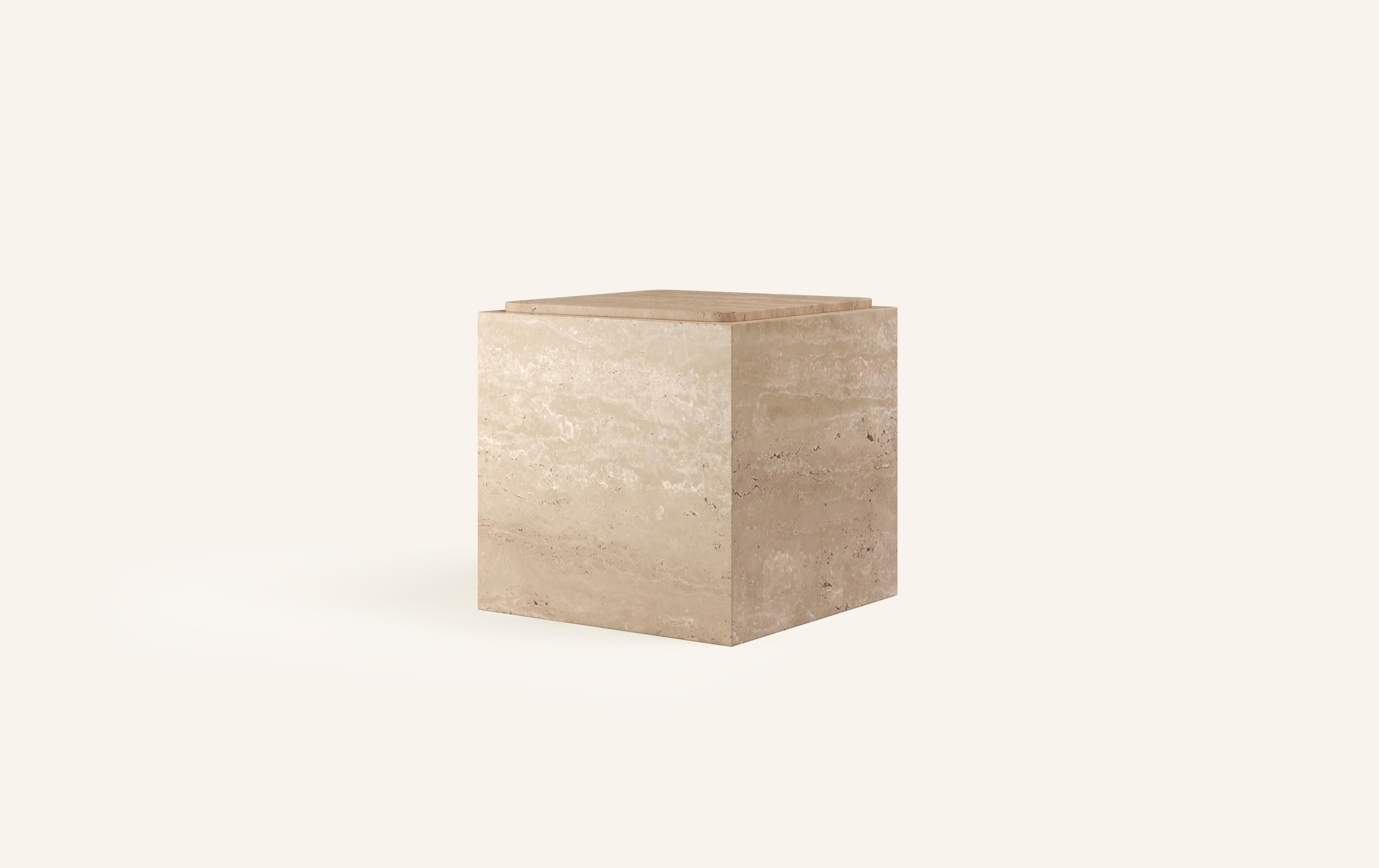 Organic Modern FORM(LA) Cubo Square Side Table 18”L x 18