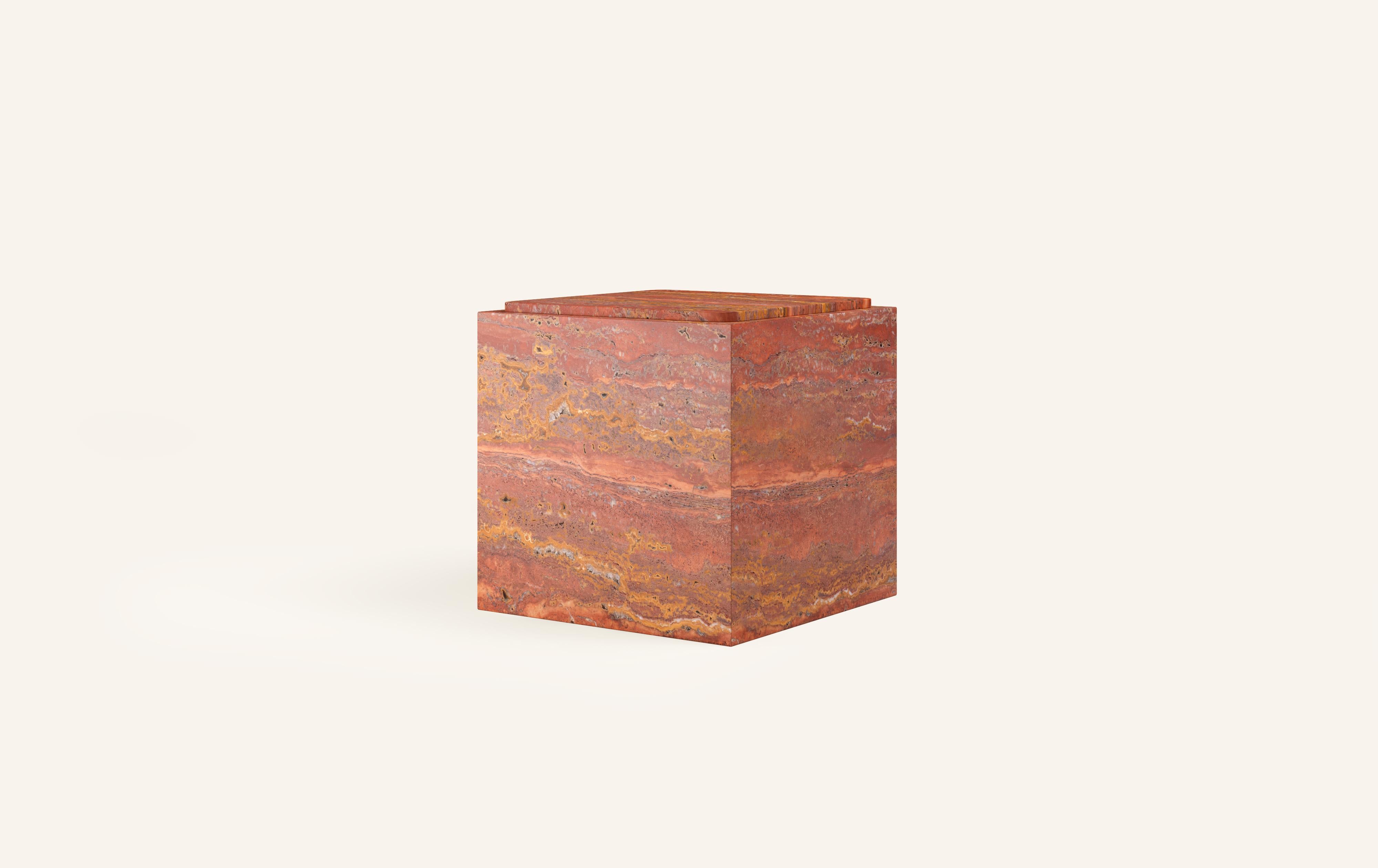 Organic Modern FORM(LA) Cubo Square Side Table 18”L x 18