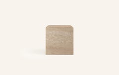 FORM(LA) Cubo Square Side Table 22”L x 22"W x 22”H Travertino Crema VC