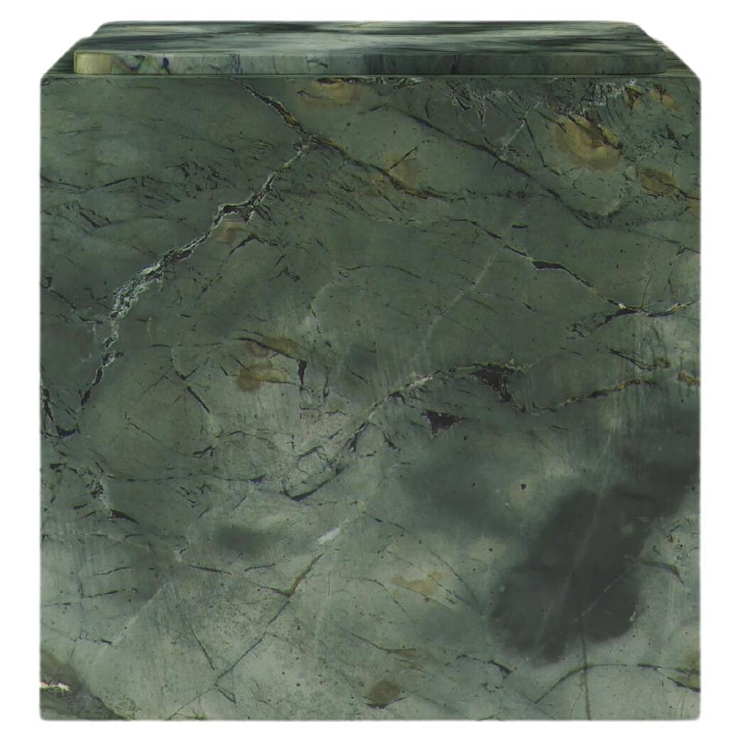 FORM(LA) Cubo Square Side Table 22L x 22"W x 22H Verde Edinburgh Marbre