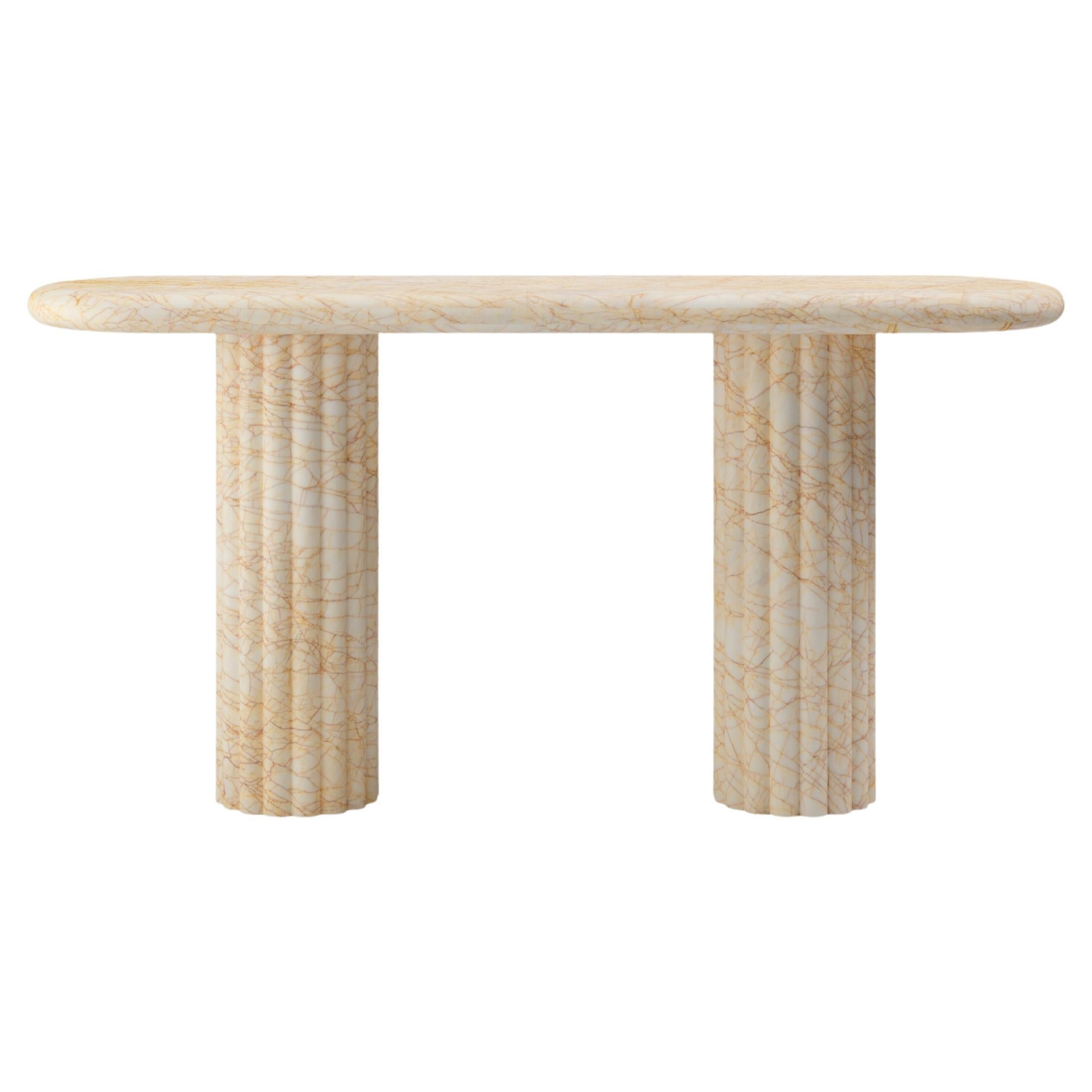 FORM (LA) Console Fluta 48L x 16W x 30H marbre araignée doré