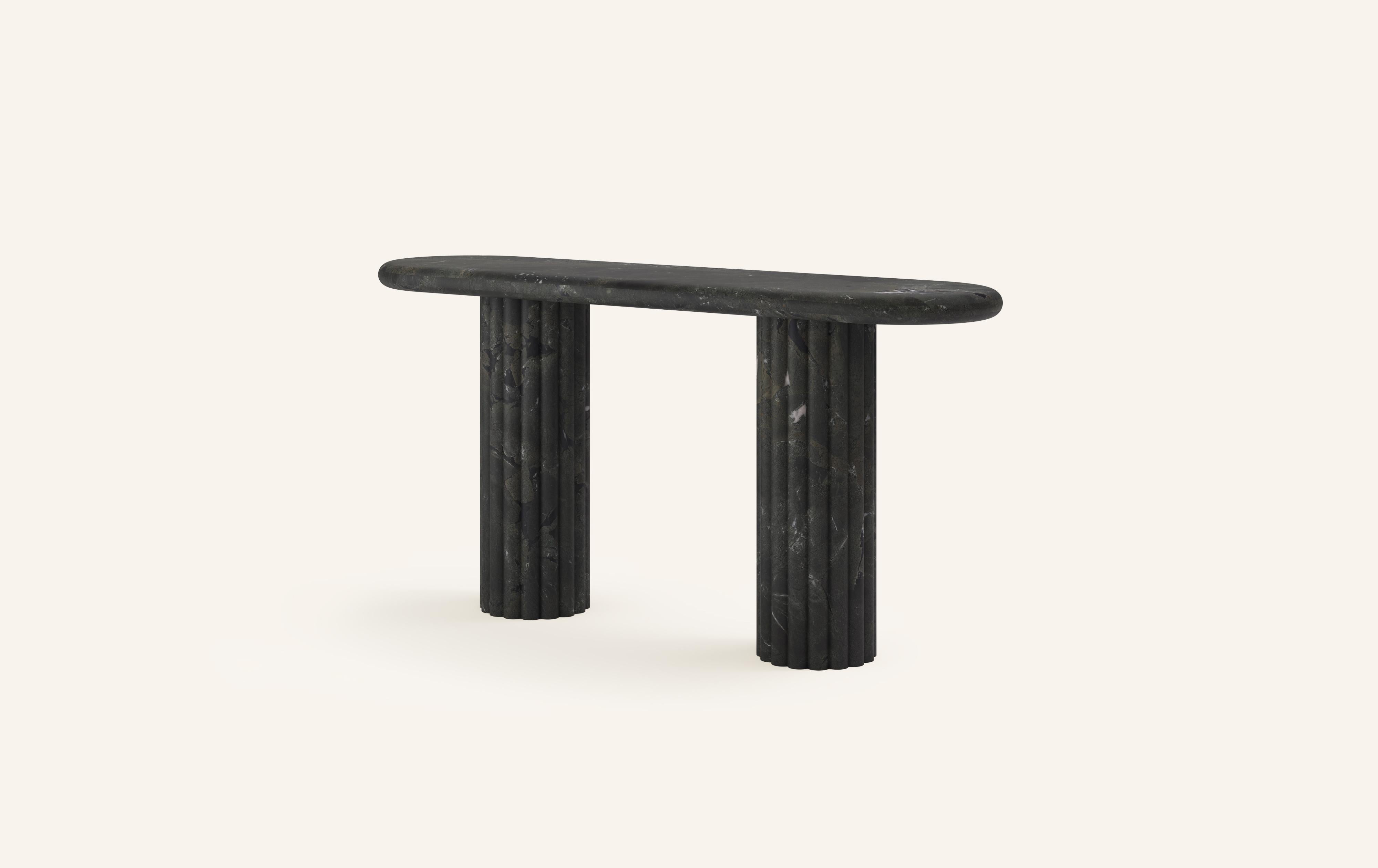 Organic Modern FORM(LA) Fluta Console Table 48”L x 16”W x 30”H Negresco Quartzite For Sale