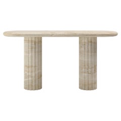 FORM(LA) Fluta Console Table 48 "L x 16 "L x 30 "H Travertino Navona VC