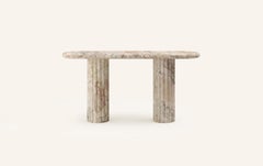 FORM(LA) Fluta Console Table 60”L x 16”W x 30”H Breccia Rosa Marble