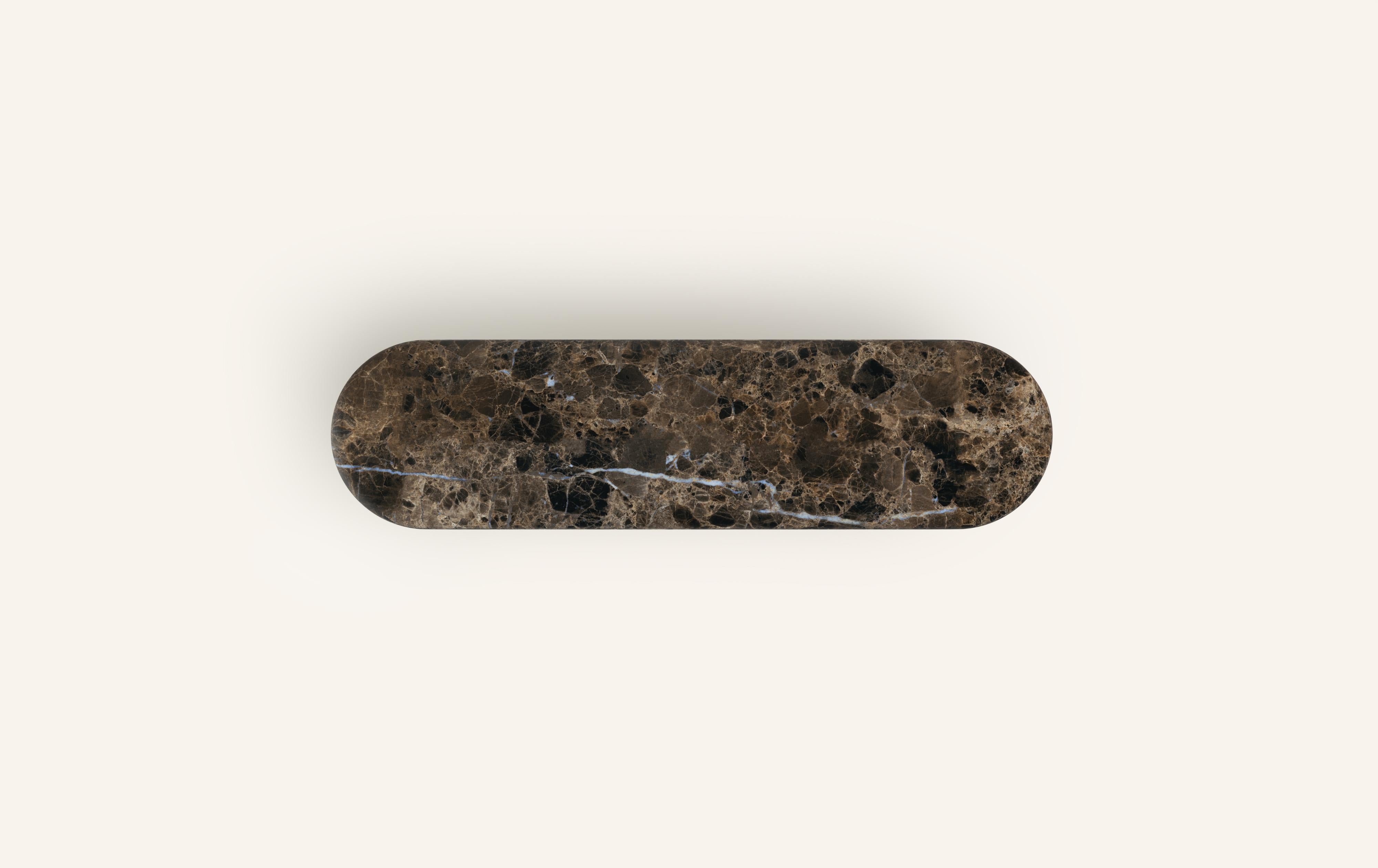 American FORM(LA) Fluta Console Table 60”L x 16”W x 30”H Dark Emperador Marble For Sale