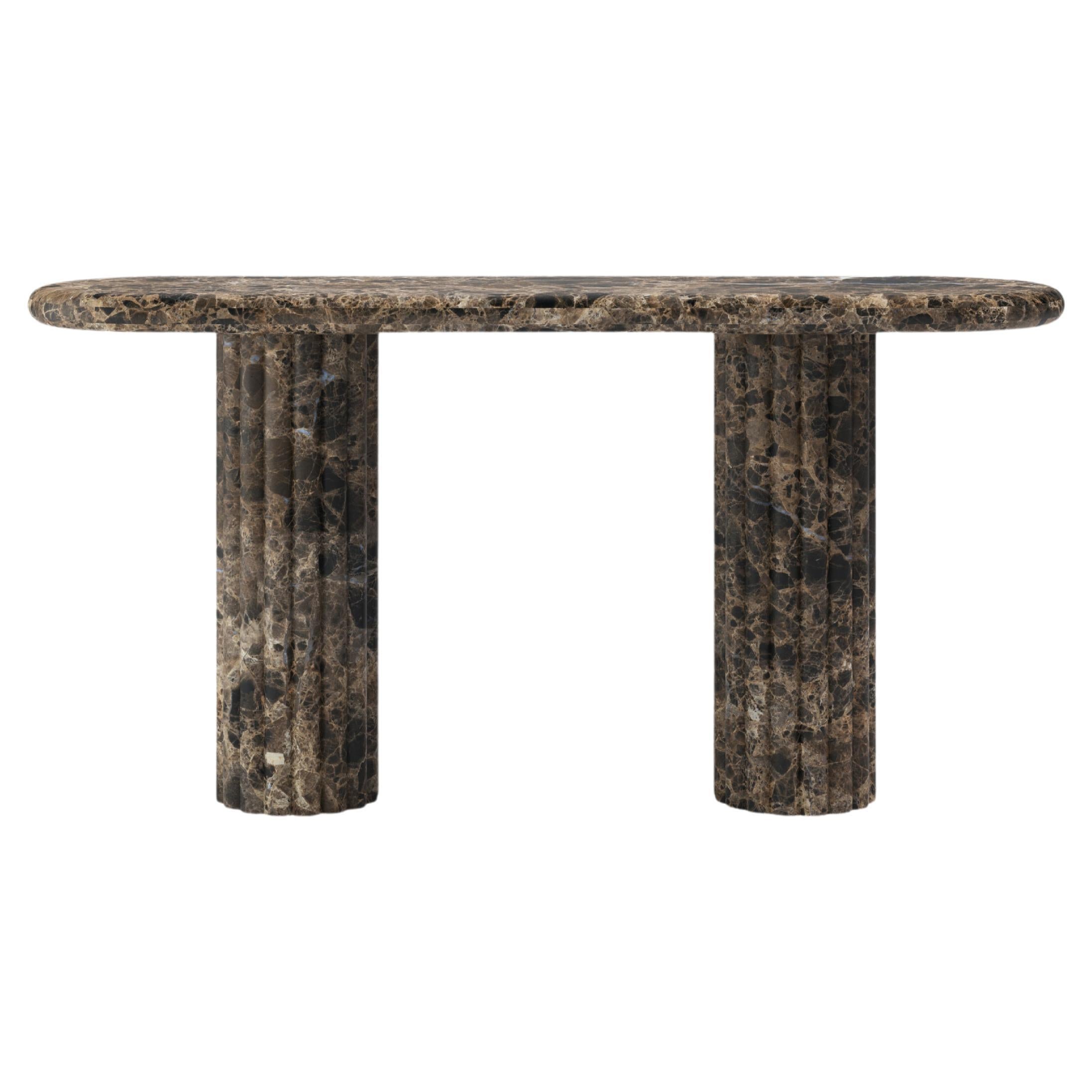 FORM (LA) Console Fluta 60 L x 16 W x 30 H marbre Emperador foncé