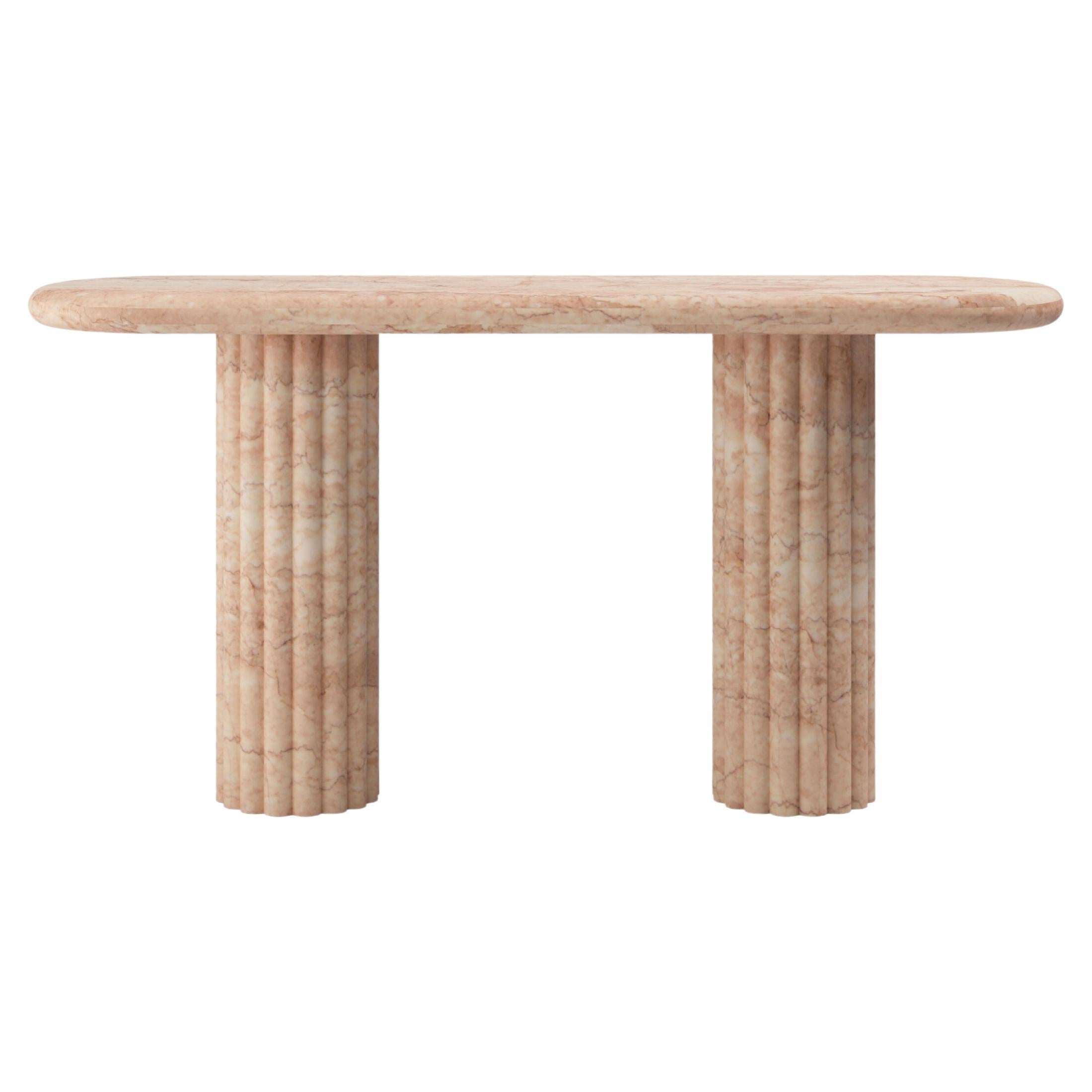 FORM (LA) Console Fluta 60L x 16W x 30H marbre Rosa Crema