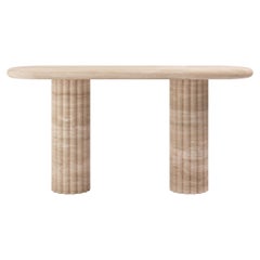 FORM(LA) Fluta Console Table 60 "L x 16 "L x 30 "H Travertino Crema VC