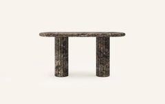 FORM(LA) Fluta Console Table 72”L x 16”W x 30”H Dark Emperador Marble