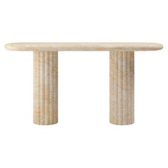 FORM(LA) Fluta Console Table 72 "L x 16 "L x 30 "H Marmo Ragno Dorato