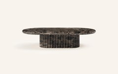 FORM(LA) Fluta Oval Coffee Table 48”L x 30”W x 14”H Dark Emperador Marble