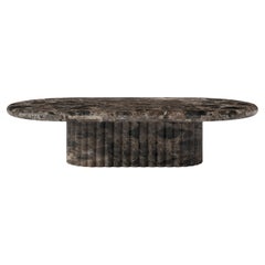 FORM(LA) Fluta Tavolino ovale 48 "L x 30 "L x 14 "H Marmo Emperador Scuro