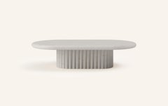 FORM(LA) Fluta Oval Coffee Table 48”L x 30”W x 14”H Limestone Oceano