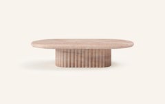 FORM(LA) Fluta Oval Coffee Table 48”L x 30”W x 14”H Rosa Crema Marble