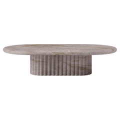 FORM(LA) Fluta Oval Coffee Table 48”L x 30”W x 14”H Taj Mahal Quartzite