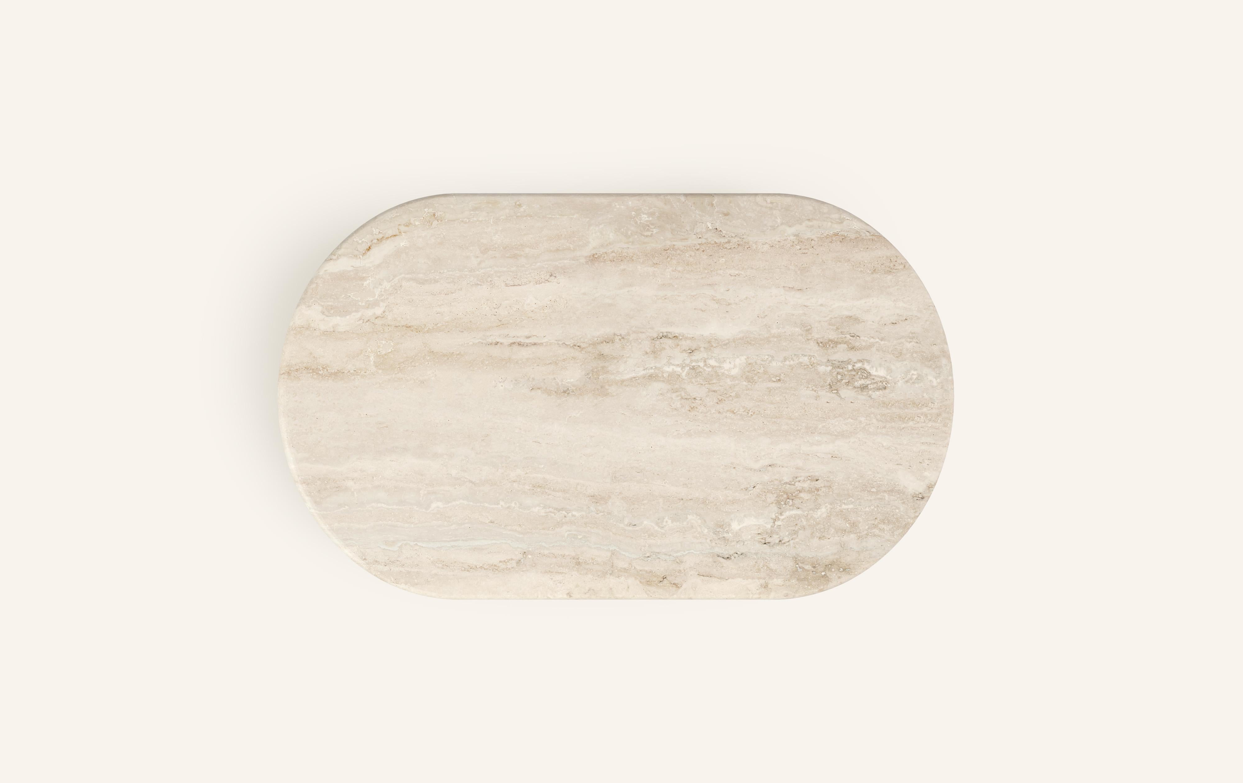 Américain FORM (LA) Table basse ovale Fluta 48L x 30W x 14H Travertino Navona VC en vente