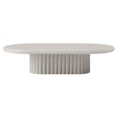 FORM (LA) Table basse ovale Fluta 60 L x 36 W x 14 H calcaire Oceano
