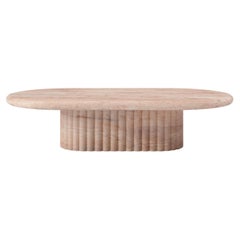 FORM (LA) Table basse ovale Fluta 60L x 36W x 14H marbre Rosa Crema