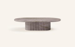 FORM(LA) Fluta Oval Coffee Table 60”L x 36”W x 14”H Taj Mahal Quartzite