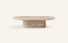 FORM(LA) Fluta Oval Coffee Table 60”L x 36”W x 14”H Travertino Crema VC