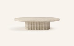 FORM(LA) Fluta Oval Coffee Table 60”L x 36”W x 14”H Travertino Navona VC