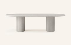 FORM(LA) Fluta Oval Dining Table 108”L x 48”W x 30”H Limestone Oceano