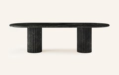 FORM(LA) Fluta Oval Dining Table 118”L x 48”W x 30”H Negresco Quartzite