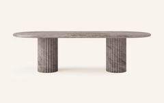 FORM(LA) Fluta Oval Dining Table 118”L x 48”W x 30”H Taj Mahal Quartzite
