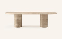 FORM (LA) Fluta Oval Esstisch 118L x 48W x 30H Travertin Crema VC