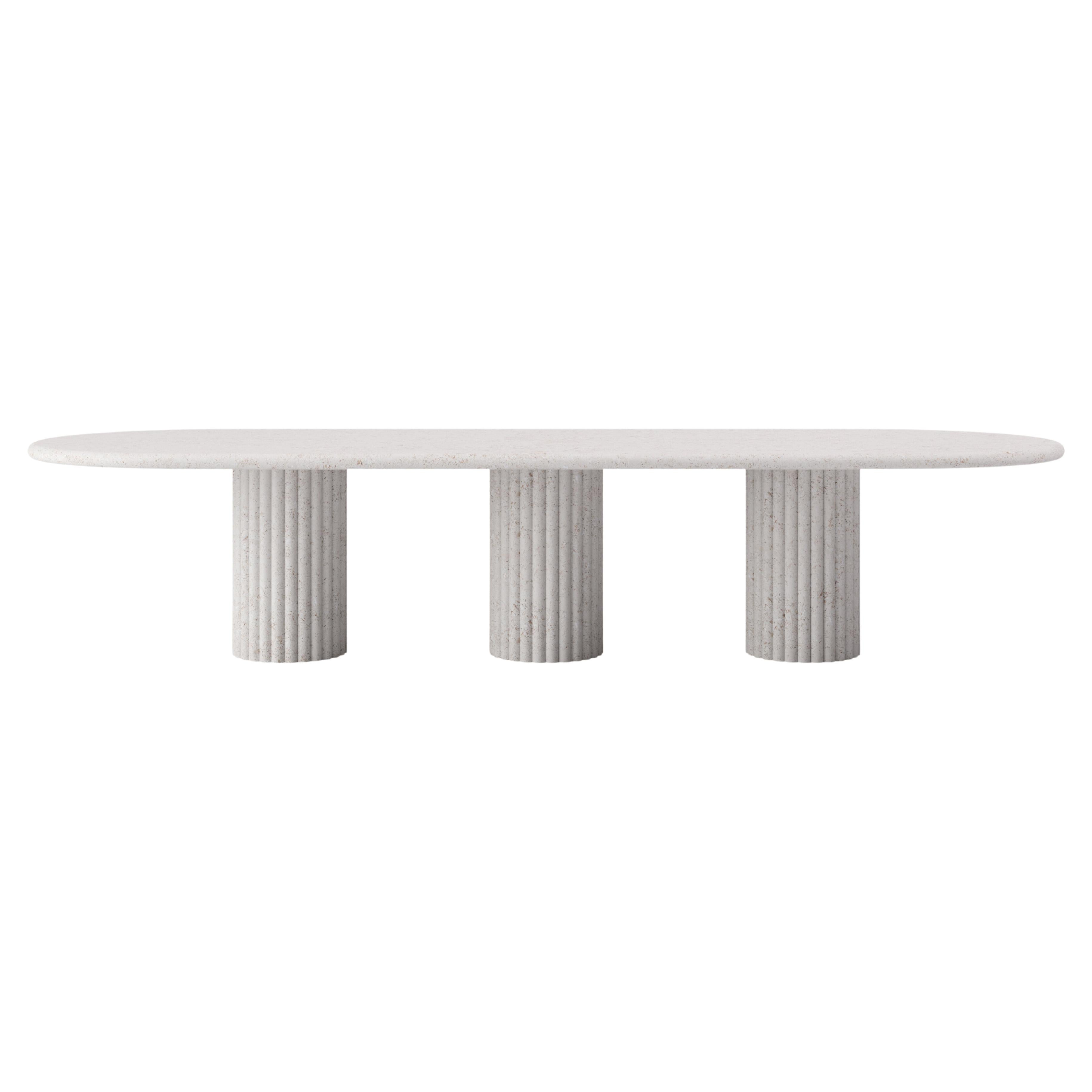 FORM(LA) Fluta Tavolo da pranzo ovale 144 "L x 48 "L x 30 "H. Oceano calcareo