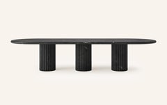 FORM(LA) Fluta Oval Dining Table 144”L x 48”W x 30”H Negresco Quartzite
