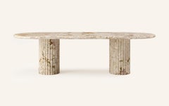 FORM(LA) Fluta Oval Dining Table 96”L x 42”W x 30”H Breccia Rosa Marble