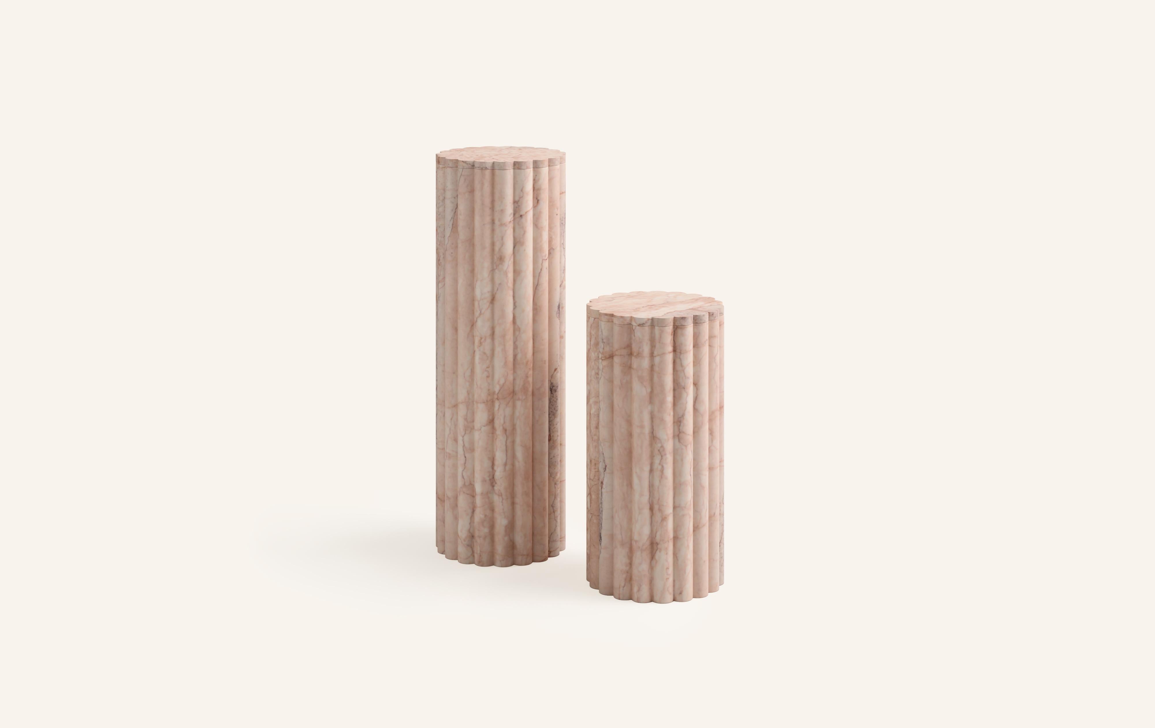OUR MOST COVETED COLLECTION AND MODERN TWIST ON AN ANCIENT ROMAN CLASSIC. RECENTLY REFRESHED WITH A MORE PLAYFUL AND ROBUST PROFILE.

DIMENSIONS (PEDESTALS SOLD INDIVIDUALLY):
12”L x 12”W x 24”H: 
- 12