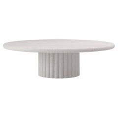 FORM(LA) Fluta Round Coffee Table 42”L x 42”W x 14”H Limestone Oceano
