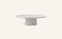FORM(LA) Fluta Round Coffee Table 48”L x 48”W x 14”H Limestone Oceano