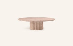 FORM(LA) Fluta Round Coffee Table 48”L x 48”W x 14”H Rosa Crema Marble