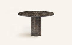 FORM(LA) Fluta Round Dining Table 36”L x 36”W x 30”H Dark Emperador Marble