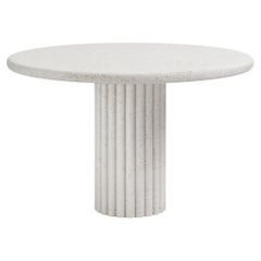 FORM(LA) Fluta Round Dining Table 36”L x 36”W x 30”H Limestone Oceano