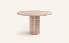 FORM(LA) Fluta Round Dining Table 36”L x 36”W x 30”H Rosa Crema Marble