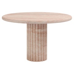 FORM(LA) Fluta Tavolo da pranzo rotondo 36 "L x 36 "L x 30 "H Rosa Crema Marmo
