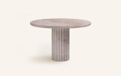 FORM(LA) Fluta Round Dining Table 36”L x 36”W x 30”H Taj Mahal Quartzite