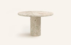 FORM(LA) Fluta Round Dining Table 42”L x 42”W x 30”H Breccia Rosa Marble