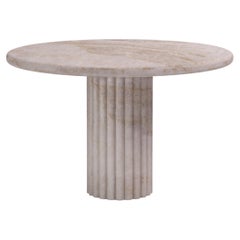 FORM(LA) Fluta Round Dining Table 60”L x 60”W x 30”H Taj Mahal Quartzite