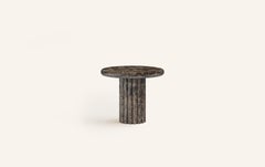 FORM(LA) Fluta Round Side Table 24”L x 24”W x 20”H Dark Emperador Marble