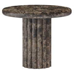 Form(LA) Fluta Tavolino Rotondo 24 "L x 24 "L x 20 "H Marmo Emperador Scuro