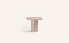 FORM(LA) Fluta Round Side Table 24”L x 24”W x 20”H Rosa Crema Marble