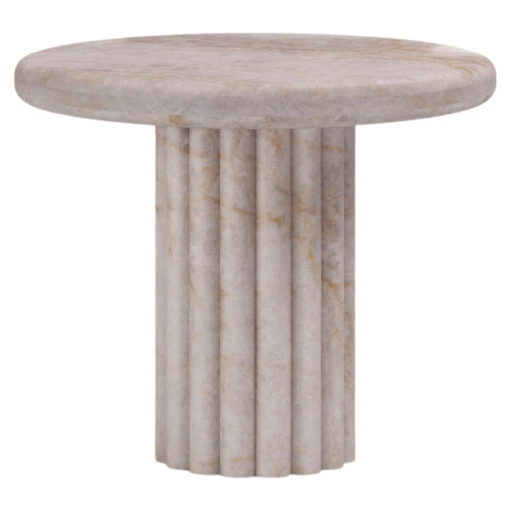 FORM (LA) Table d'appoint ronde Fluta 24L x 24W x 20H Taj Mahal Quartzite