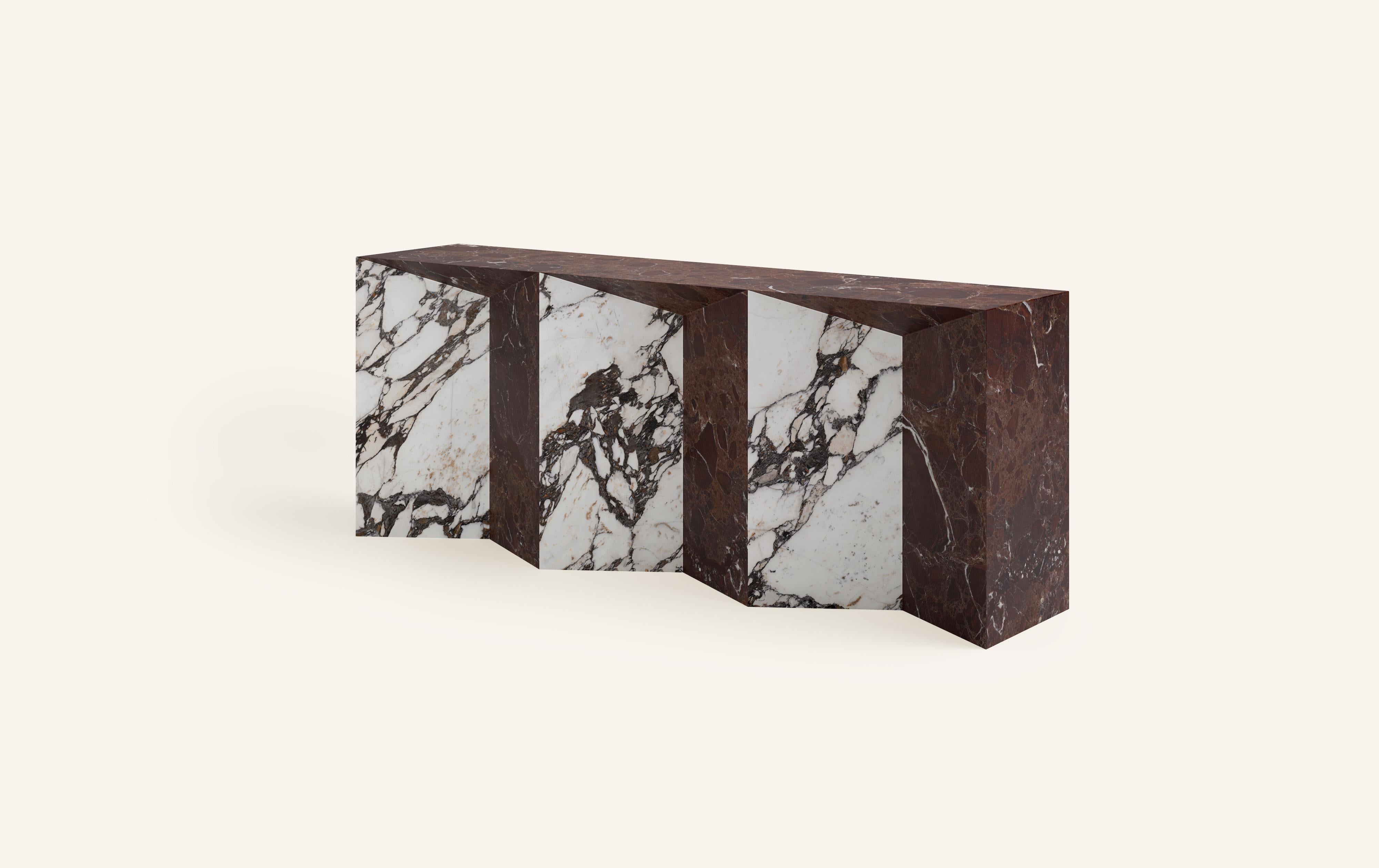 calacatta viola console table