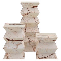 FORM(LA) Grinza Pedestal 16"L x 16"W x 16"H Sofita Beige Marble